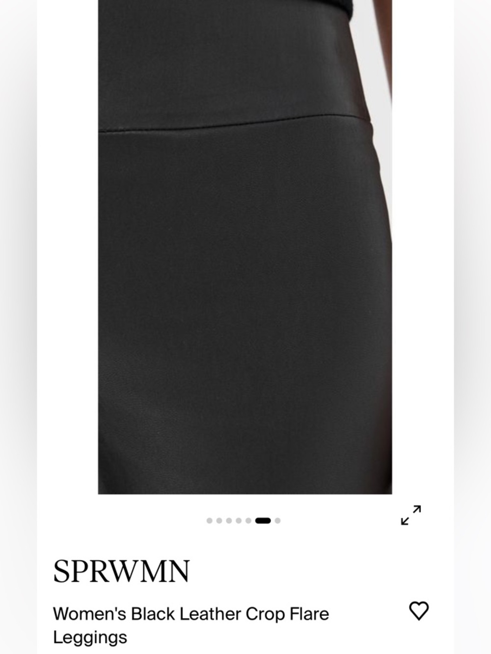 SPRWM 100% Lamb Leather High Rise Stretch Black Crop Flare Pants XS - Picture 5 of 9